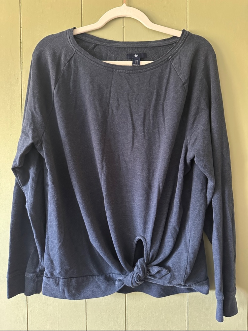 GAP Navy Knot-Front Pullover Sweatshirt